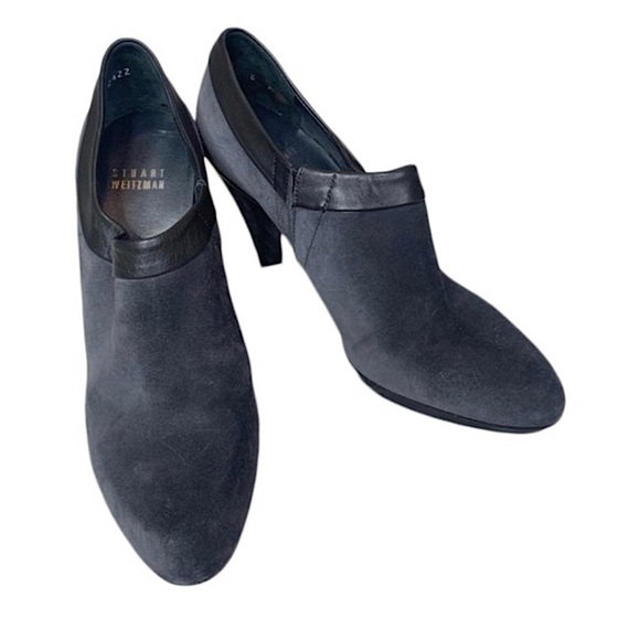 Stuart Weitzman Gray Suede Platform Ankle Booties - Picture 1 of 10